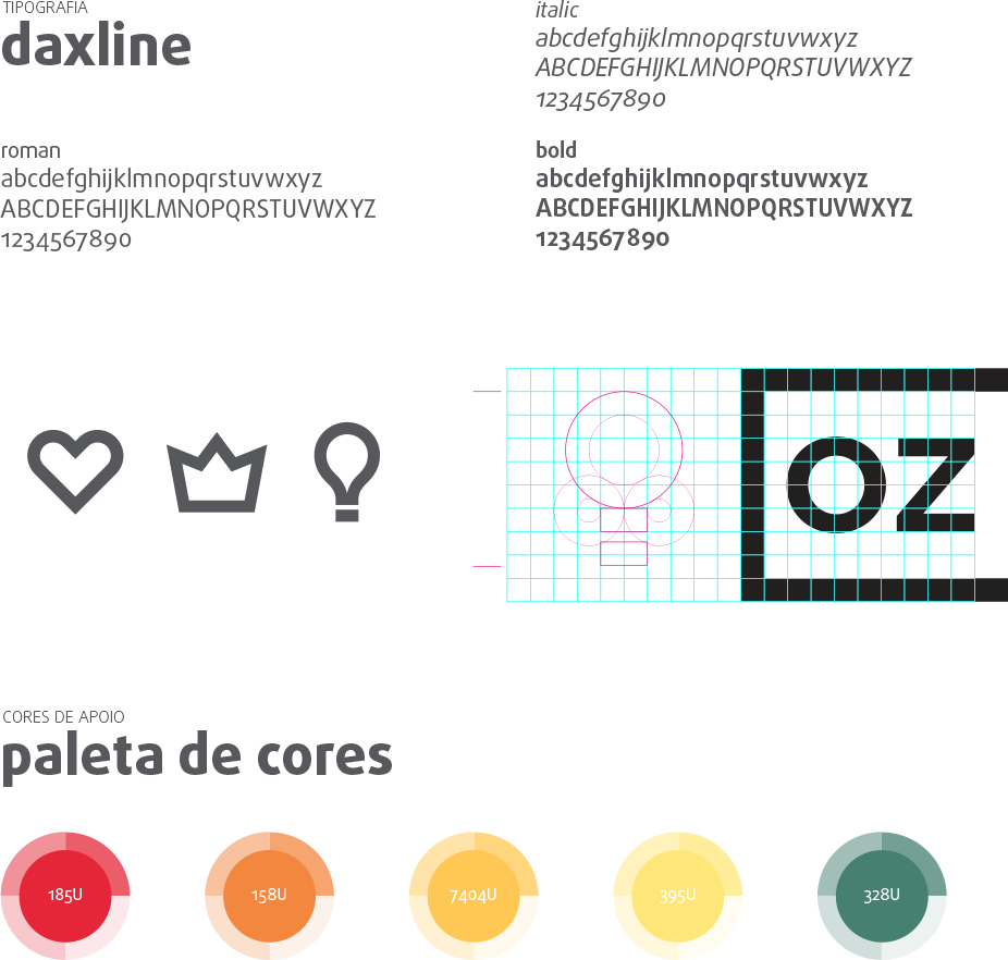 Tipografia e paleta de cores